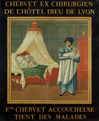 Sign Advertising the Services of a Midwife, Early 19th Century